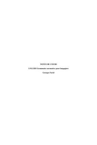 Notes de cours - Grammaire normative pour langagiers (LNG1283)