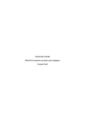 Notes de cours - Atelier de français correctif : rédaction (FRA0153)